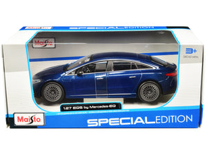 Mercedes-Benz EQS Blue Metallic "Special Edition" Series 1/27 Diecast Model Car by Maisto — Echo Six Hobbies, view 1