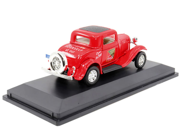 1932 Ford Coupe "Coca-Cola" Red with Black Top 1/43 Diecast Model Car by Motor City Classics — Echo Six Hobbies, view 3