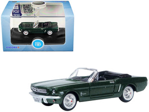 1965 Ford Mustang Convertible Ivy Green Metallic 1/87 (HO) Scale Diecast Model Car by Oxford Diecast — Echo Six Hobbies, view 1