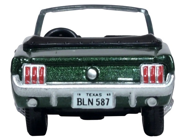 1965 Ford Mustang Convertible Ivy Green Metallic 1/87 (HO) Scale Diecast Model Car by Oxford Diecast — Echo Six Hobbies, view 4