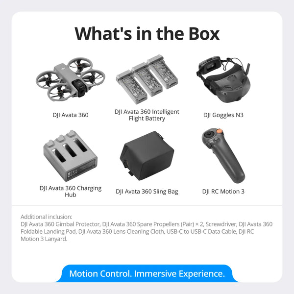 Echo Six Hobbies DJI Avata 360 8K Drone Motion Fly More Combo with Goggles N3 – Image 10 | DroneNerds