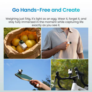 Echo Six Hobbies XTRA Atto 54g hands-free scenarios on chest, bike, and pickleball paddle