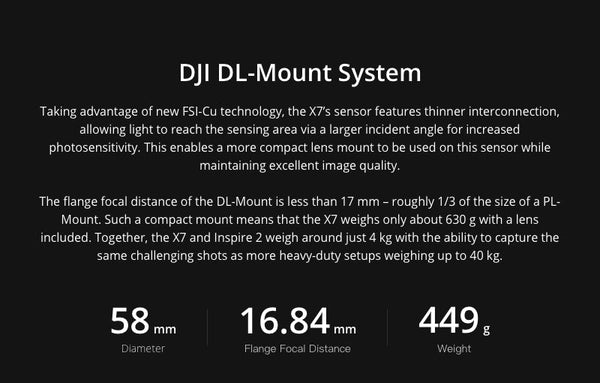 Echo Six Hobbies DJI Zenmuse X7 Cinematic Gimbal Camera (Lens Excluded)