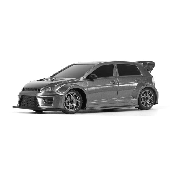 Echo Six Hobbies – BlackZon Myte R 1/43 grey race car, front three-quarter view