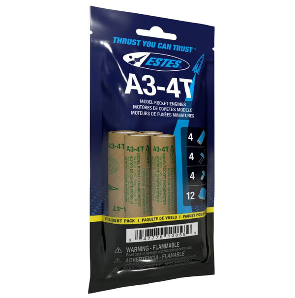 Echo Six Hobbies - Estes A3-4T Model Rocket Engine Flight Pack - main product view