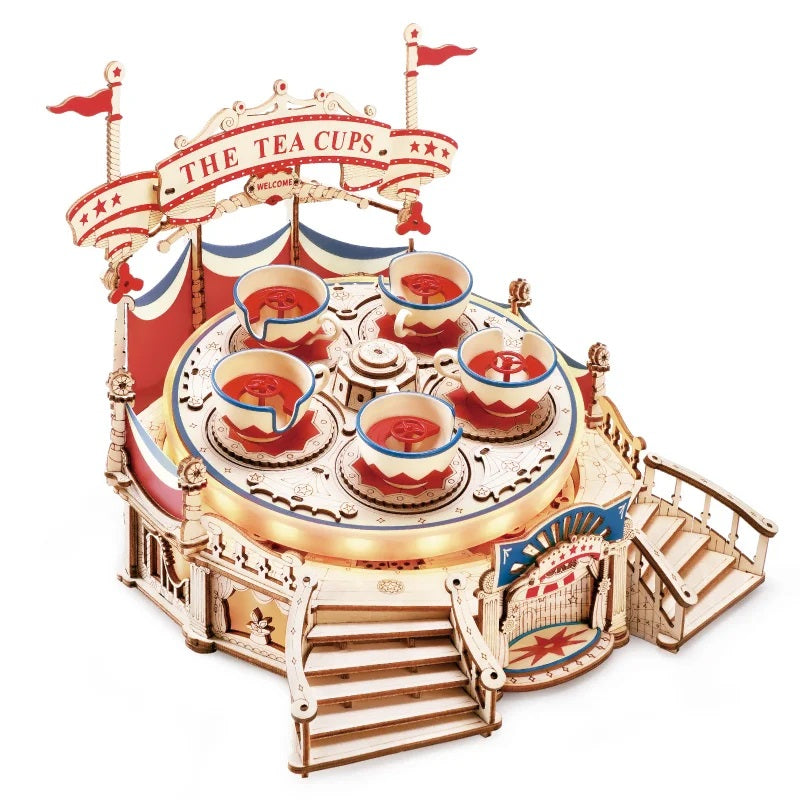 Echo Six Hobbies - ROKR Tilt-A-Whirl DIY Music Box 3D Wooden Puzzle EA04 (ROEEA04), image 1