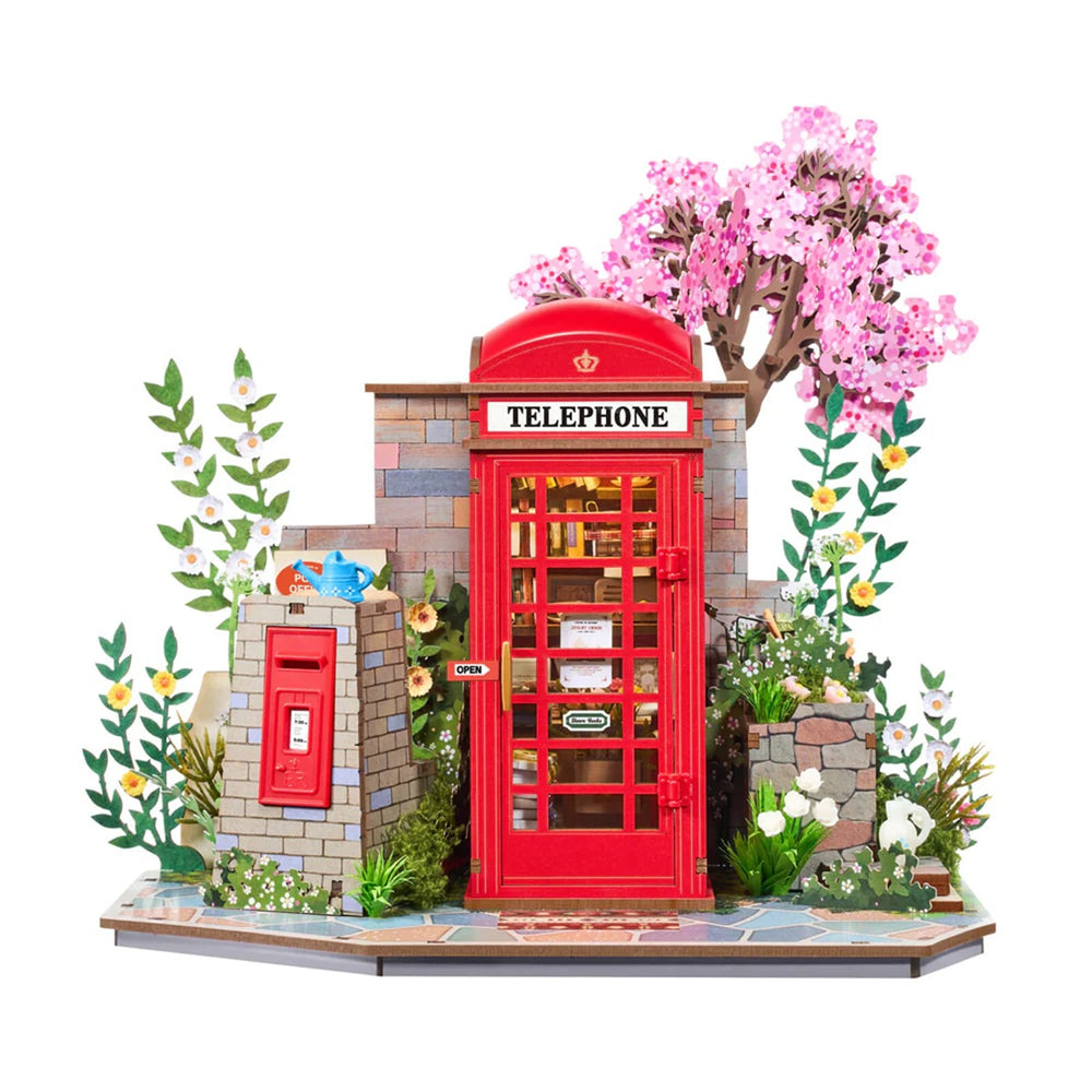 Echo Six Hobbies — Rolife Blossom Book Booth DIY Miniature House TGS05 — front view