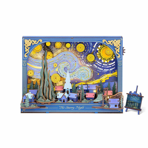 Echo Six Hobbies. Rowood The Starry Night Wall Art 3D Wooden Puzzle TH003, image 1.