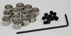 Echo Six Hobbies - Dubro 1/8" Plated Brass Dura-Collars Bulk 12/pkg