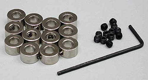 Echo Six Hobbies - Dubro 3/16" Plated Brass Dura-Collar Bulk 12/pkg