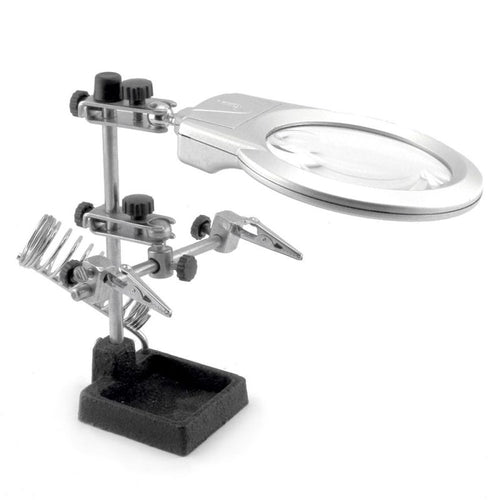 Echo Six Hobbies. Enkay Helping Hands Magnifier with Soldering Iron Holder & LED