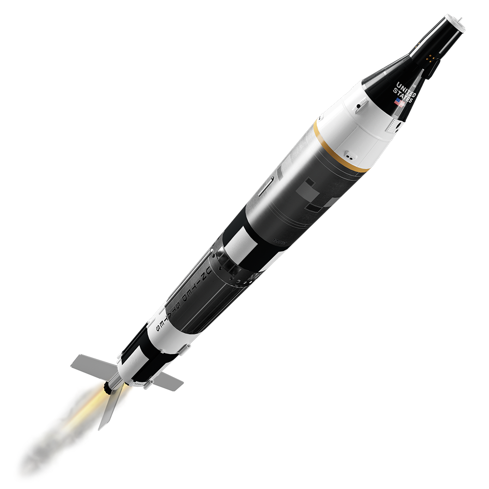 Model rocket kit displayed next to its box featuring a detailed replica of the Gemini Titan rocket, highlighting educational STEM learning and family-friendly hands-on activities.