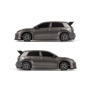 Echo Six Hobbies – BlackZon Myte R grey race car, both side profiles