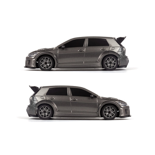Echo Six Hobbies – BlackZon Myte R grey race car, both side profiles