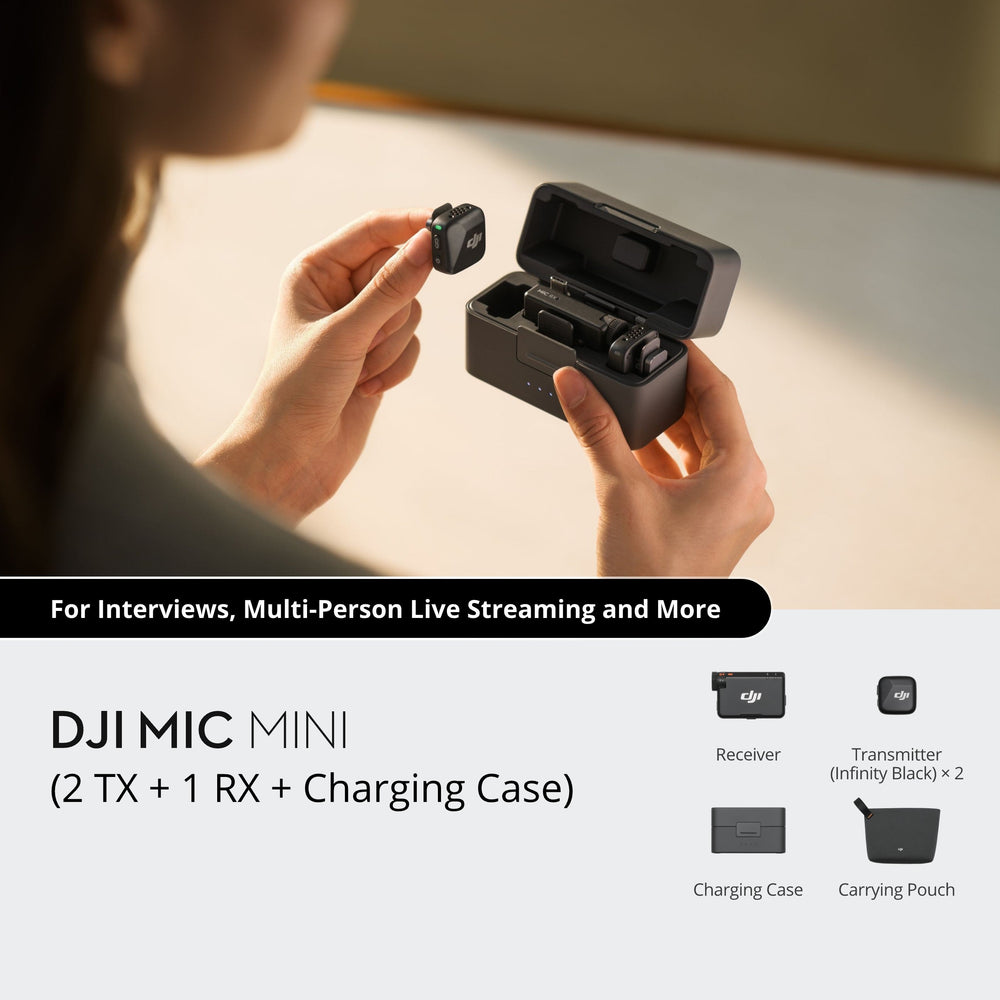 Echo Six Hobbies DJI Mic Mini (2 Transmitters + 1  Receiver + Charging Case) – Image 1 | DroneNerds