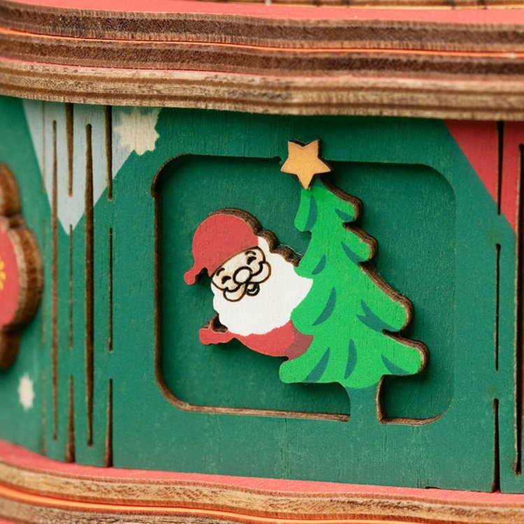 Echo Six Hobbies Rolife Christmas Town wooden music box, product image 1