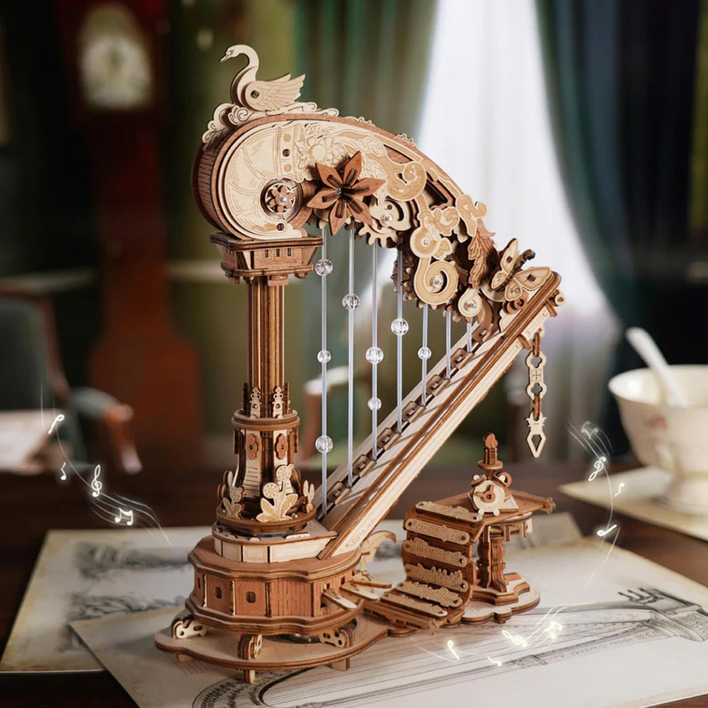 Echo Six Hobbies - ROKR Magic Harp Music Box Wooden 3D Puzzle AMK71 (ROEAMK71), image 1