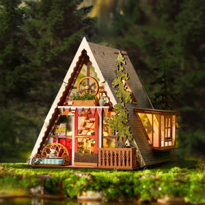 Echo Six Hobbies. Rolife A-Frame Cabin DIY Miniature House DG181, image 2.