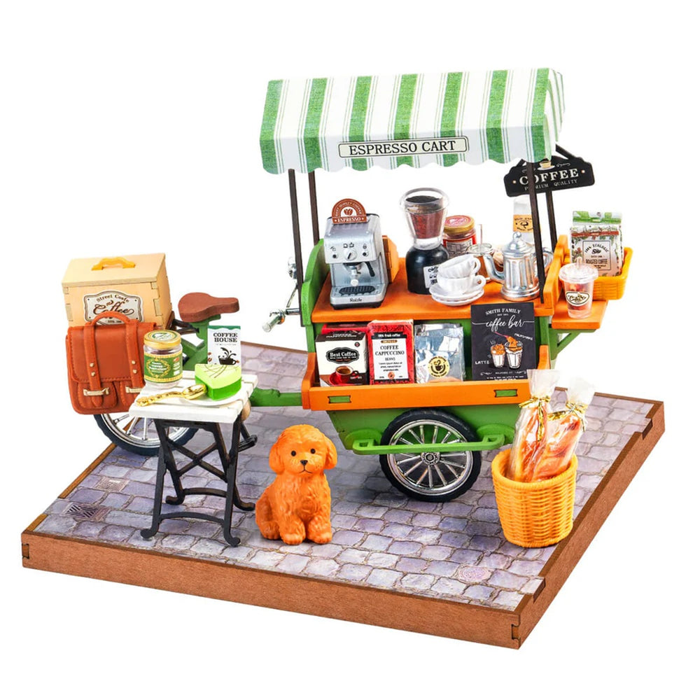 Echo Six Hobbies Robotime Aromatic Coffee Cart DIY Miniature House — DIY Home Decor