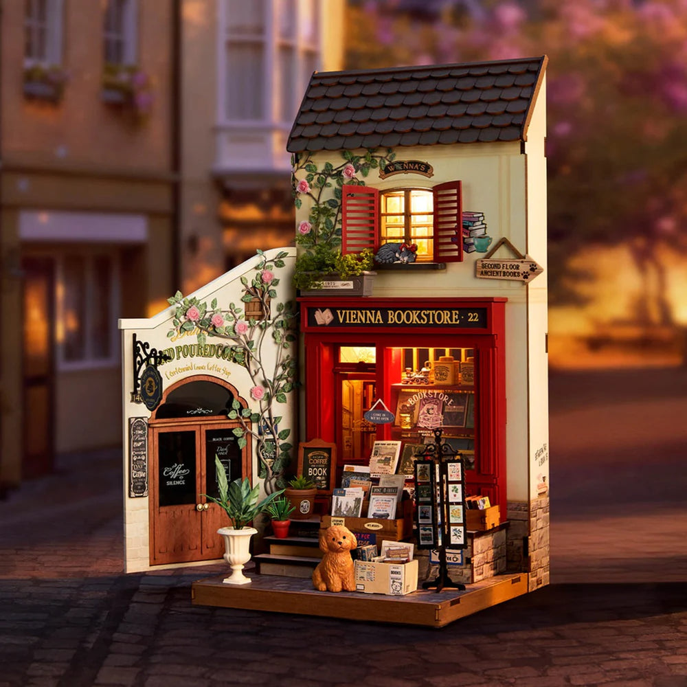 Echo Six Hobbies Rolife Vienna Bookstore DG183 miniature house front view