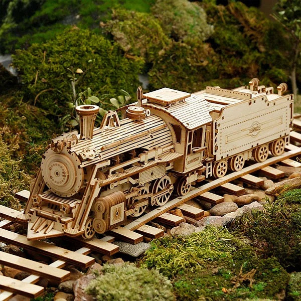 Echo Six Hobbies - ROKR Prime Steam Express Train 3D Wooden Puzzle (ROEMC501), image 1