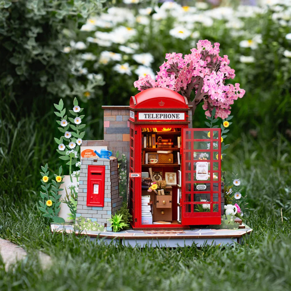 Echo Six Hobbies — Rolife Blossom Book Booth DIY Miniature House TGS05 — front view