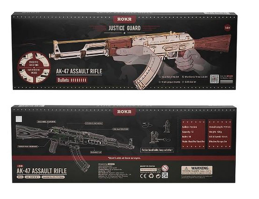 Echo Six Hobbies ROKR AK-47 rubber band toy gun 3D wooden puzzle