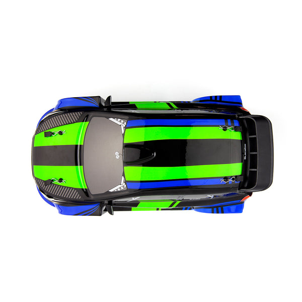 Echo Six Hobbies – BlackZon Vyper RX blue and green rally car, top view
