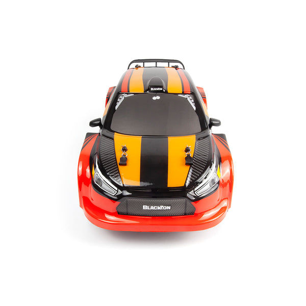 Echo Six Hobbies – BlackZon Vyper RX Turbo red and orange rally car, top and front view