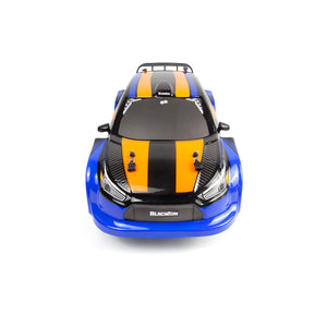 Echo Six Hobbies – BlackZon Vyper RX Turbo blue and orange rally car, top and front view