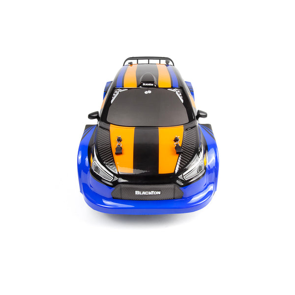 Echo Six Hobbies – BlackZon Vyper RX Turbo blue and orange rally car, top and front view