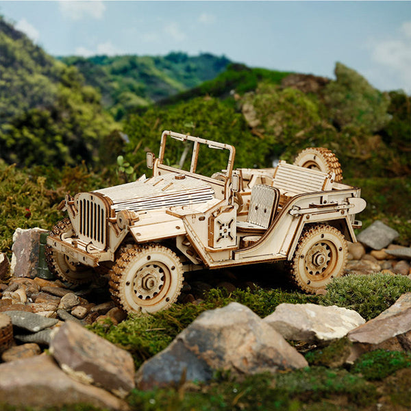 Echo Six Hobbies - ROKR Army Jeep Scale Model 3D Wooden Puzzle (ROEMC701), image 3