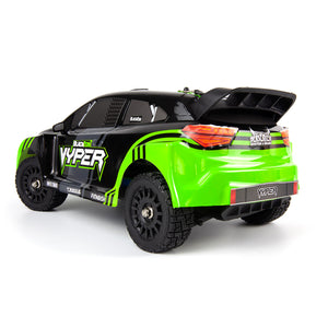 Echo Six Hobbies – BlackZon Vyper RX green and black rally car, rear three-quarter view