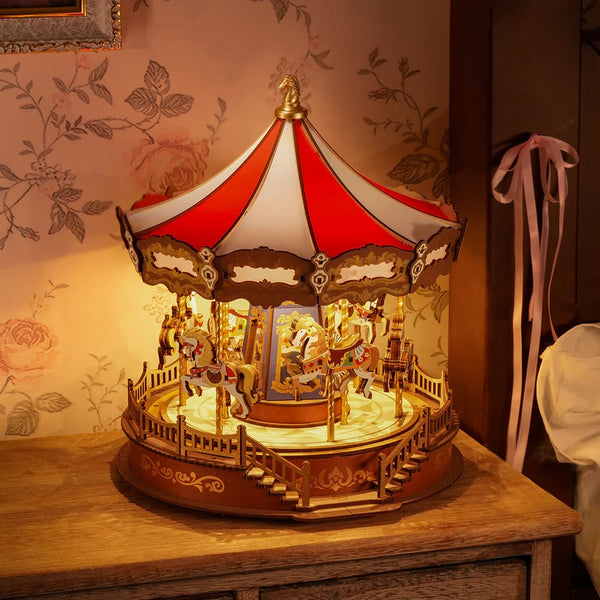 Echo Six Hobbies Rolife Classic Carousel wooden music box, product image 4
