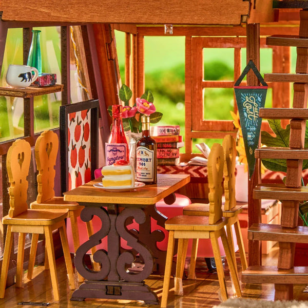 Echo Six Hobbies. Rolife A-Frame Cabin DIY Miniature House DG181, image 4.