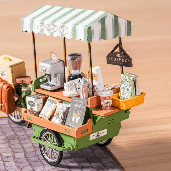 Echo Six Hobbies Robotime Aromatic Coffee Cart DIY Miniature House — DIY Home Decor