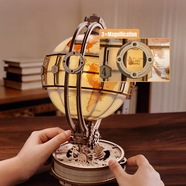 Echo Six Hobbies - ROKR Luminous Globe 3D Wooden Puzzle, Electric Version (ROEST003D), image 4