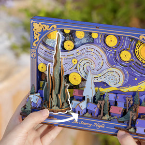 Echo Six Hobbies. Rowood The Starry Night Wall Art 3D Wooden Puzzle TH003, image 4.