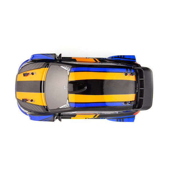 Echo Six Hobbies – BlackZon Vyper RX Turbo blue and orange rally car, top view