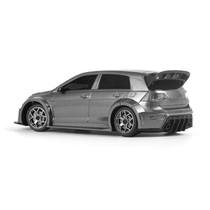 Echo Six Hobbies – BlackZon Myte R grey race car, rear three-quarter view