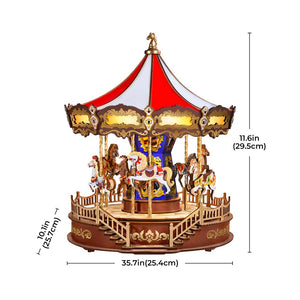 Echo Six Hobbies Rolife Classic Carousel wooden music box, product image 5