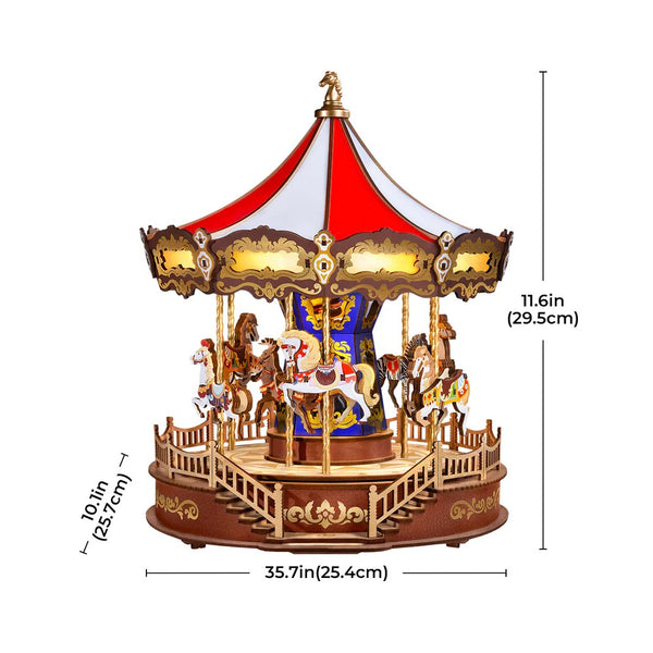 Echo Six Hobbies Rolife Classic Carousel wooden music box, product image 5