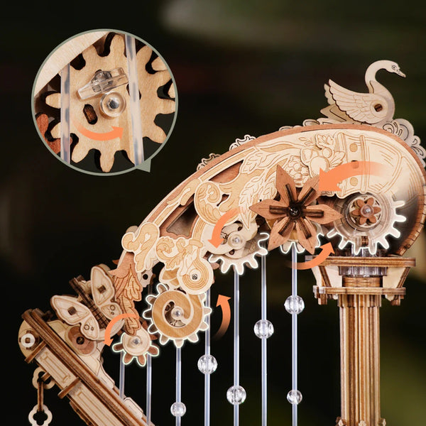 Echo Six Hobbies - ROKR Magic Harp Music Box Wooden 3D Puzzle AMK71 (ROEAMK71), image 5