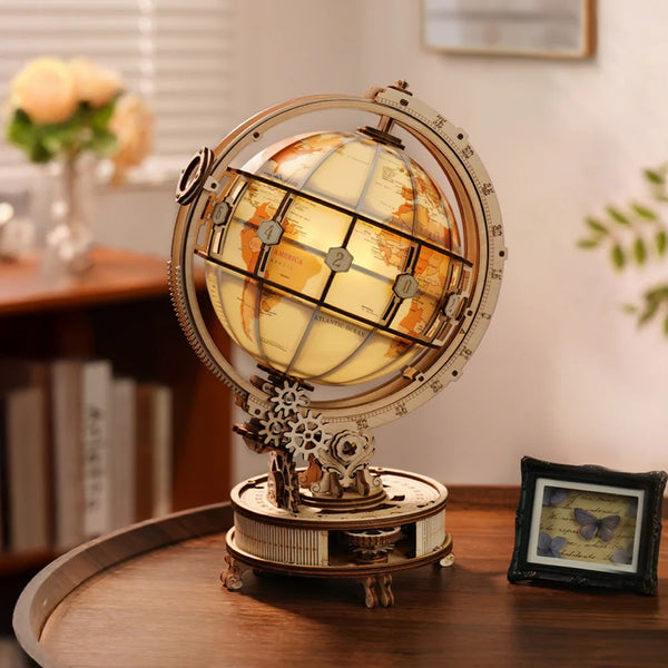 Echo Six Hobbies - ROKR Luminous Globe 3D Wooden Puzzle, Electric Version (ROEST003D), image 5