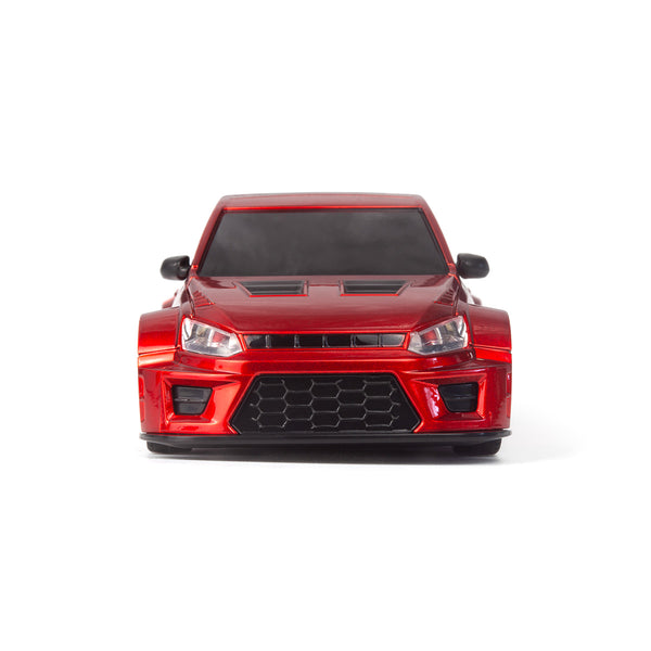 Echo Six Hobbies – BlackZon Myte D red drift car, front view
