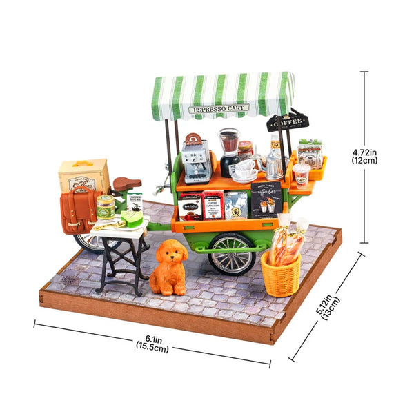Echo Six Hobbies Robotime Aromatic Coffee Cart DIY Miniature House — DIY Home Decor