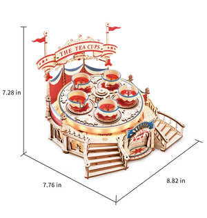 Echo Six Hobbies - ROKR Tilt-A-Whirl DIY Music Box 3D Wooden Puzzle EA04 (ROEEA04), image 6