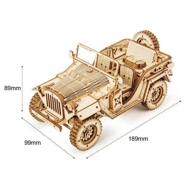 Echo Six Hobbies - ROKR Army Jeep Scale Model 3D Wooden Puzzle (ROEMC701), image 6