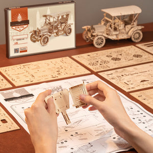 Echo Six Hobbies - ROKR Vintage Car 3D Wooden Puzzle (ROEMC801), image 6