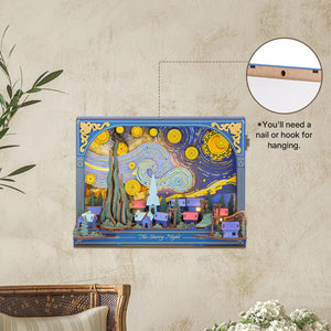 Echo Six Hobbies. Rowood The Starry Night Wall Art 3D Wooden Puzzle TH003, image 6.